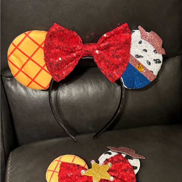 Toy Story inspired Woody Jessie red bow Ears headband and matching scrunchie set main image 6